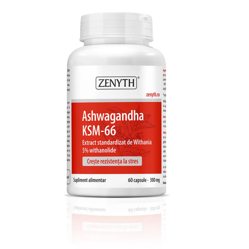 Ashwagandha KSM-66 300 mg, 60 capsule, Zenyth — preț și oferte