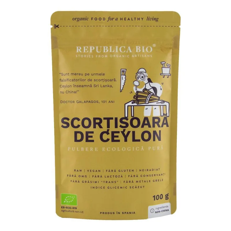 Scortisoara de Ceylon pulbere ecologica pura, 100g, Republica Bio — preț și oferte