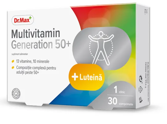 Dr. Max Multivitamin Generation 50+, 30 comprimate film — preț și oferte