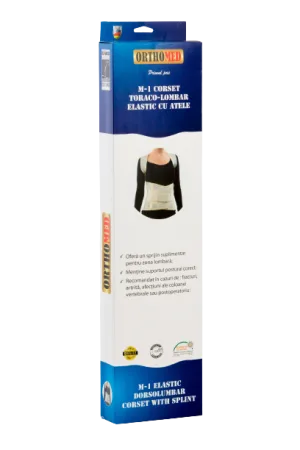 Corset toraco-lombar elastic cu atele marimea XL, 1 bucata, Orthomed