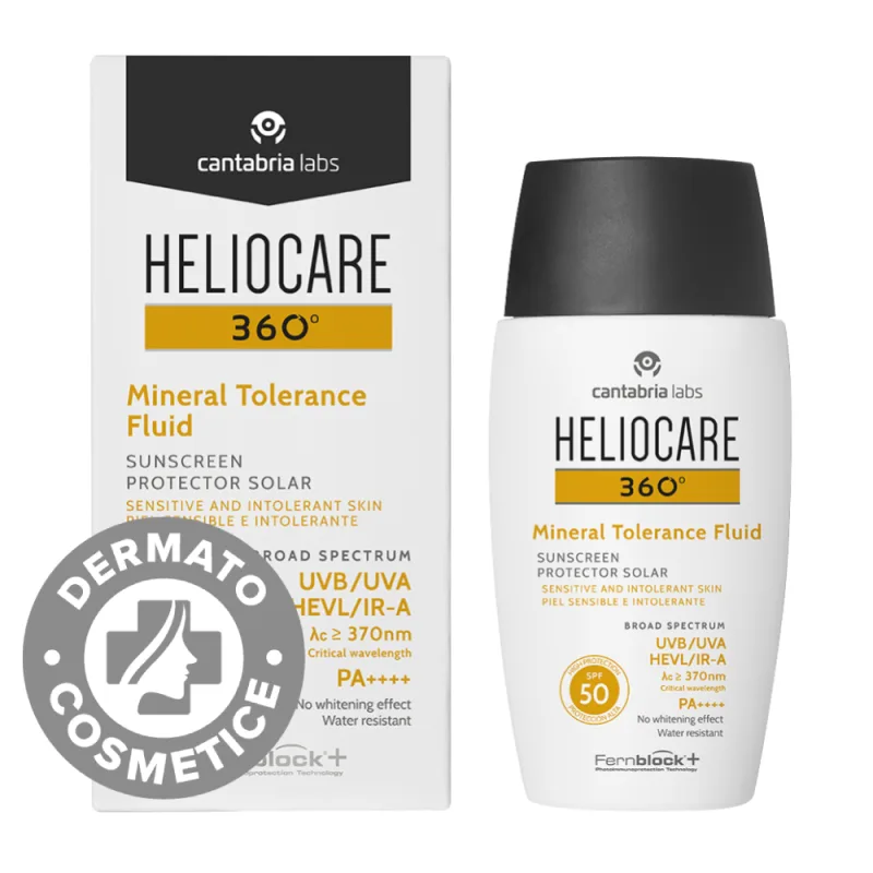 Fluid fotoprotector Mineral Tolerance cu SPF 50, 50ml, Cantabria Labs — preț și oferte