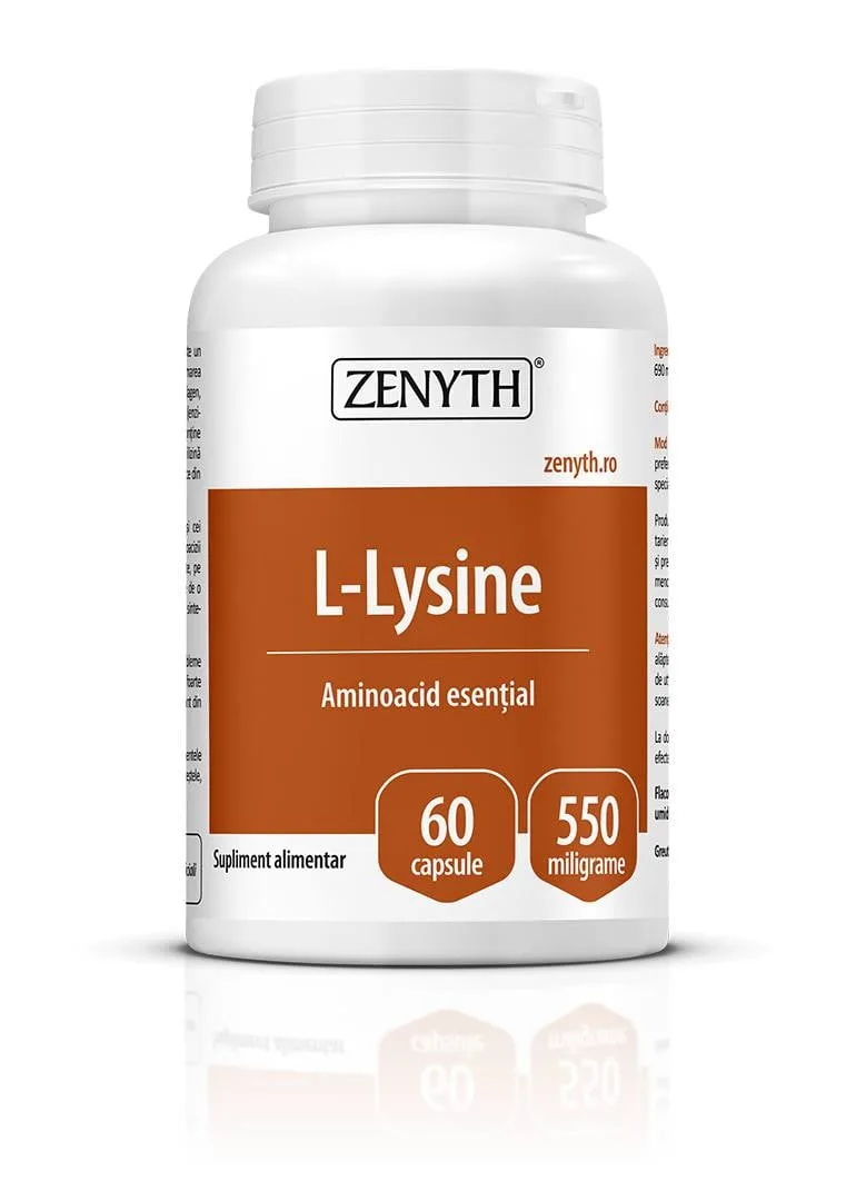 L-Lysine 550 mg, 60 capsule, Zenyth ZENYTH PHARMACEUTICALS SRL — preț și oferte