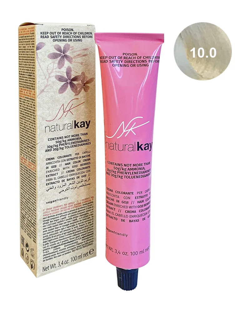 Vopsea vegana 10.0 Platinum Blonde, 100ml, Natural Kay — preț și oferte