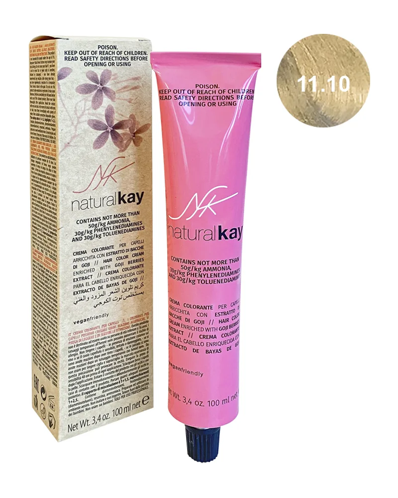 Vopsea vegana 11.10 Superplatinum ASH Blonde, 100ml, Natural Kay — preț și oferte