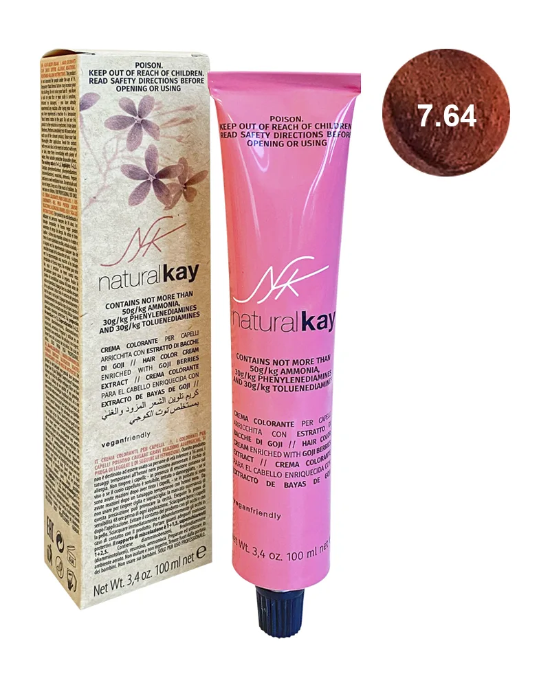 Vopsea vegana 7.64 Red Copper Blonde, 100ml, Natural Kay — preț și oferte