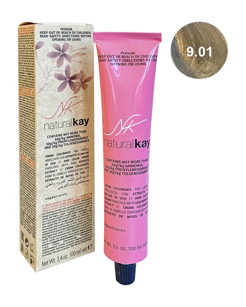 Vopsea vegana 9.01 Cold Very Light Blonde, 100ml, Natural Kay — preț și oferte