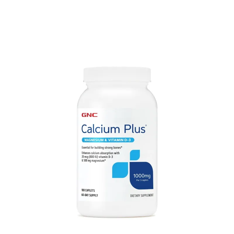 Calciu cu Magneziu si Vitamina D-3, 180 tablete, GNC — preț și oferte