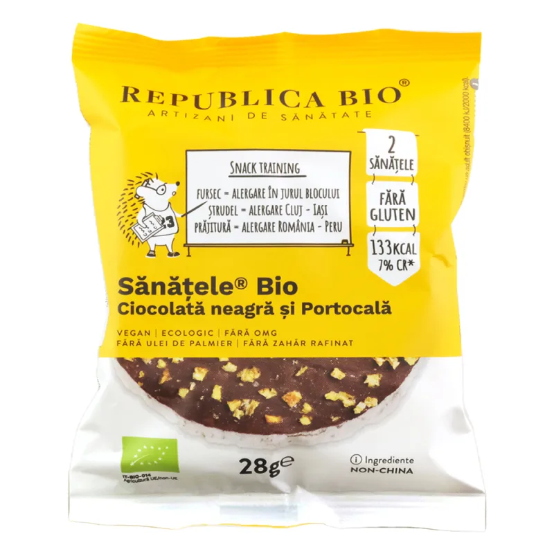 Sanatele bio cu ciocolata neagra si portocala, 28g, Republica Bio — preț și oferte