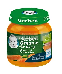 Gerber Piure Bio din morcovi si  cartofi dulci 4 luni+ 125g