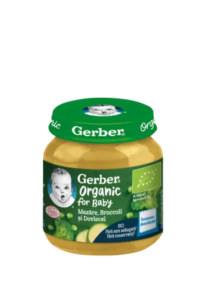 Mazare cu brocoli si dovlecel +4 luni, 125g, Gerber