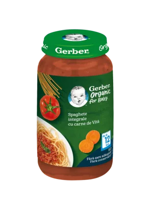 Spaghete integrale cu carne de vita +12 luni, 250g, Gerber