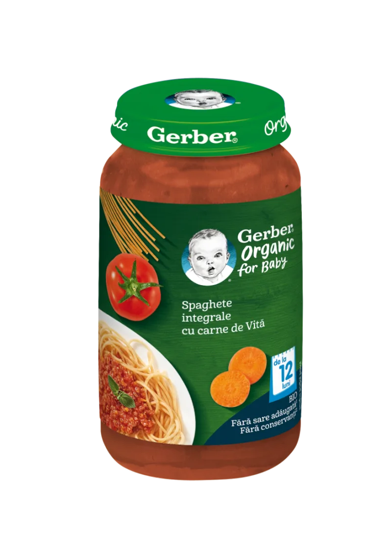 Spaghete integrale cu carne de vita +12 luni, 250g, Gerber — preț și oferte