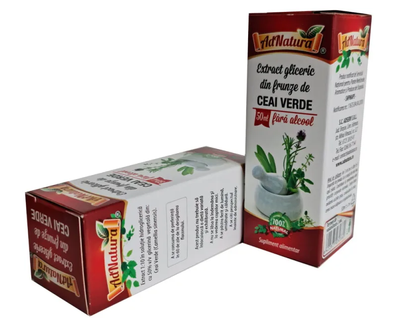 Extract gliceric de ceai verde, 50ml, AdNatura — preț și oferte