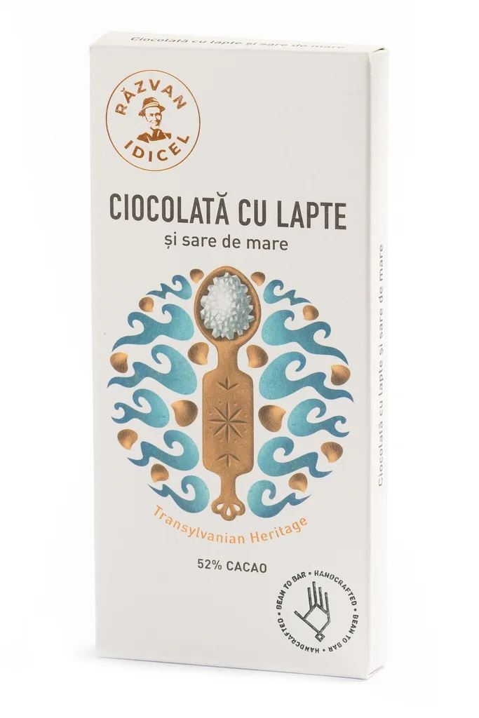 Ciocolata 54% cacao cu lapte si sare de mare, 80g, Razvan Idicel — preț și oferte
