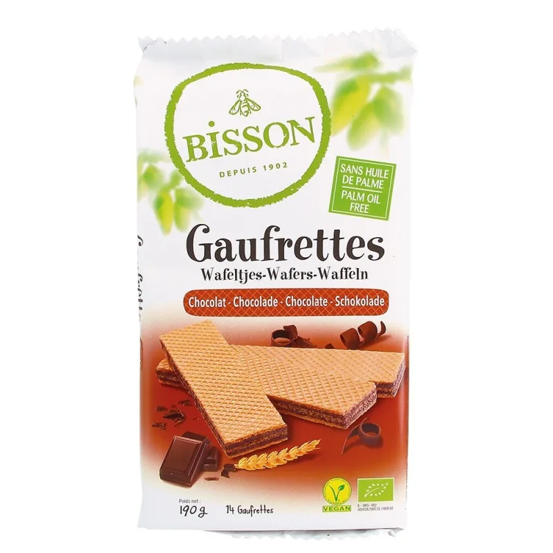 Napolitane cu ciocolata Bio, 190g, Bisson — preț și oferte