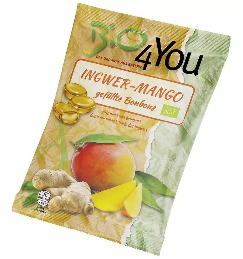 Dropsuri bio cu ghimbir si mango, 75g, Bio 4 You — preț și oferte