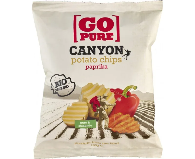 Chipsuri din cartofi cu ardei fara gluten Canyon Bio, 125g, Go Pure — preț și oferte