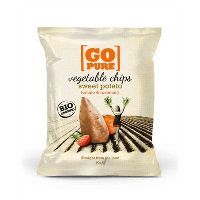 Chipsuri din cartofi dulci si rosii cu rosmarin fara gluten Bio, 80g, Go Pure — preț și oferte