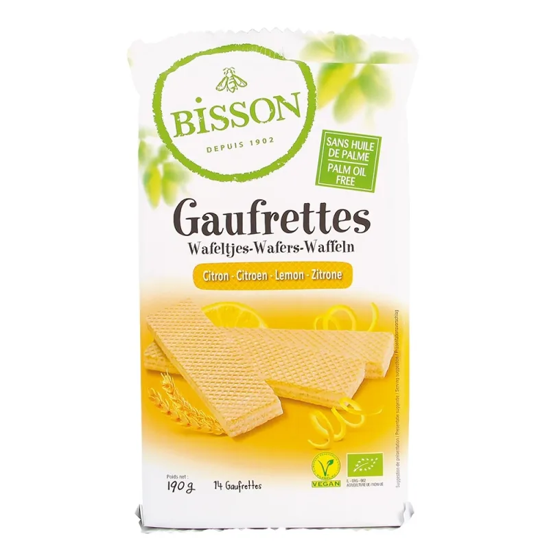 Napolitane cu lamaie Bio, 190g, Bisson — preț și oferte
