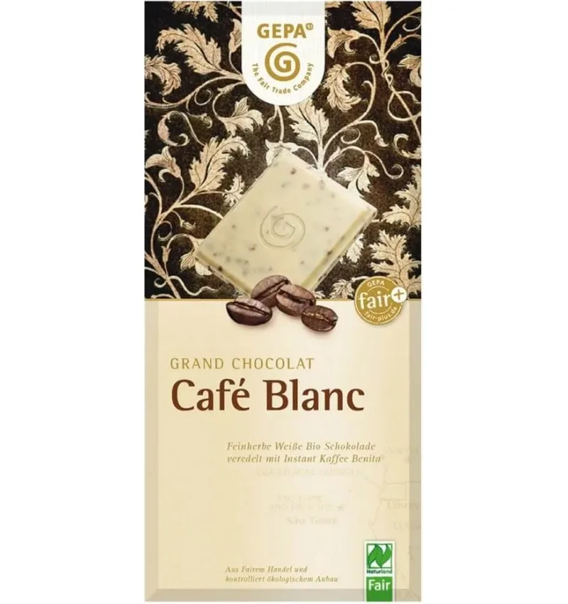 Ciocolata alba cu cafea Cafe Blanc, 100g, Gepa — preț și oferte