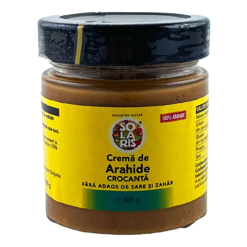 Crema de arahide crocanta, 200 g, Solaris — preț și oferte