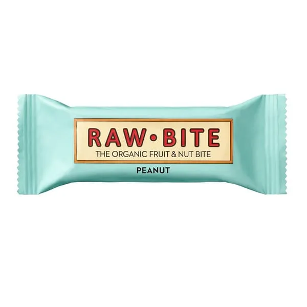 Baton vegan cu arahide Peanut, 50g, Raw Bite — preț și oferte