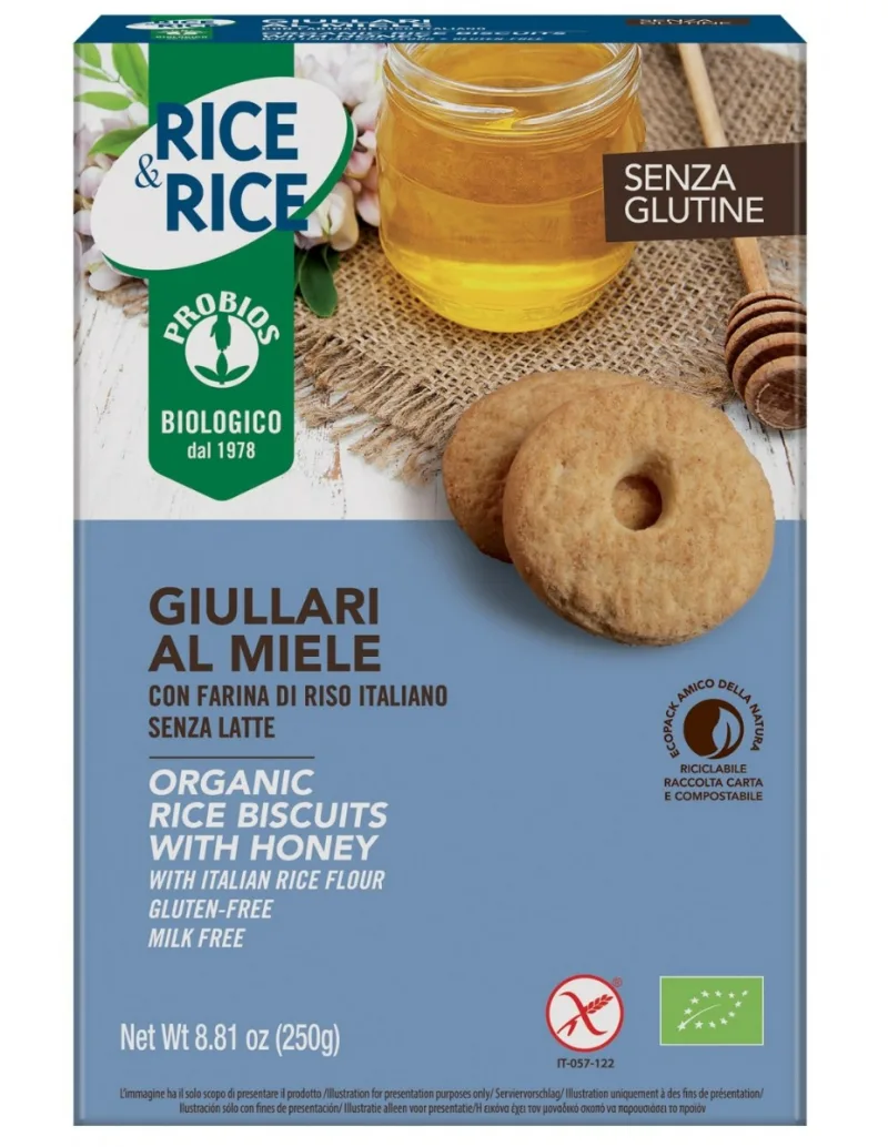Biscuiti cu miere si faina de orez Giullari al Miele, 250g, Probios — preț și oferte
