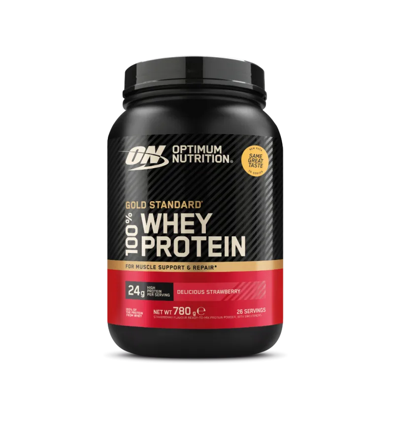 Pudra proteica proteine din zer  Gold Standard 100% Whey Capsuni, 780g, Optimum Nutrition — preț și oferte
