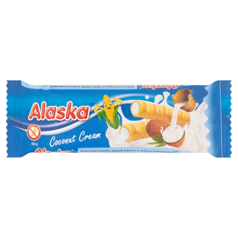 Rulou din porumb umplut cu crema de cocos, 18g, Alaska — preț și oferte