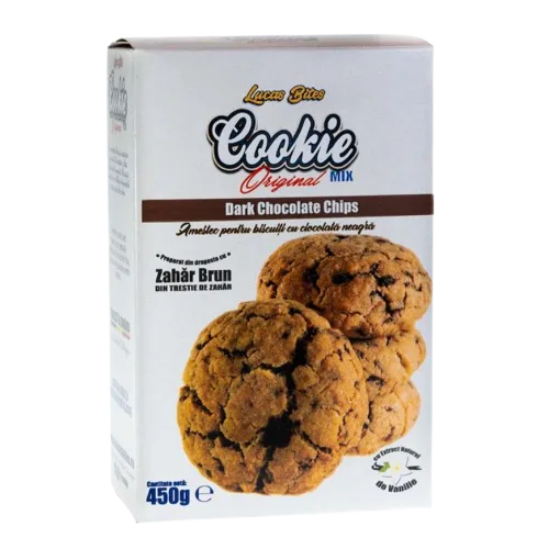 Mix pentru biscuiti cu ciocolata neagra Dark Chocolate Chip, 450g, Lucas Bites — preț și oferte
