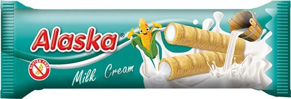 Rulou din porumb umplut cu crema de lapte, 18g, Alaska — preț și oferte