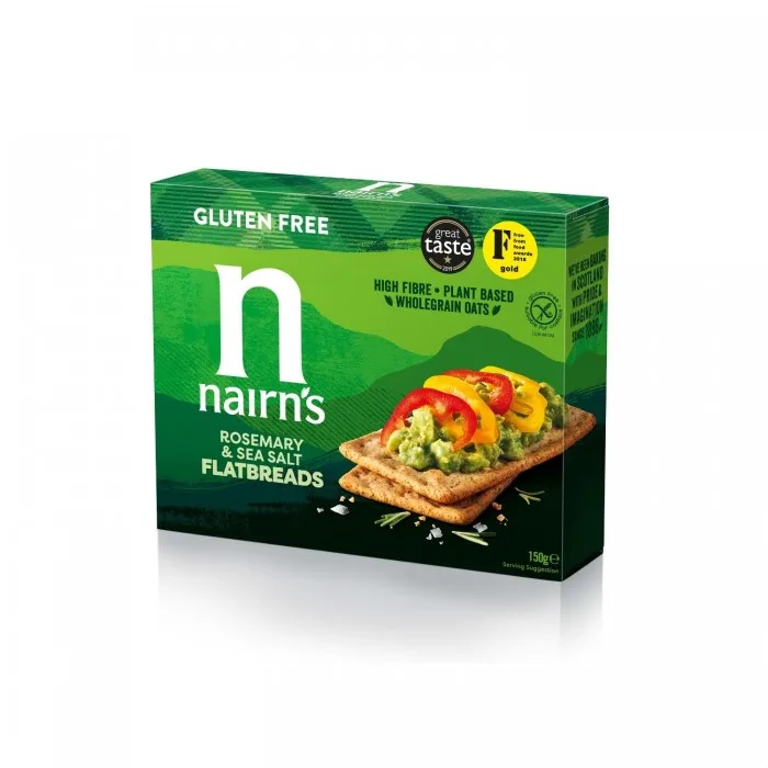 Felii paine crocanta cu rozmarin din ovaz fara gluten, 150g, Nairn's — preț și oferte