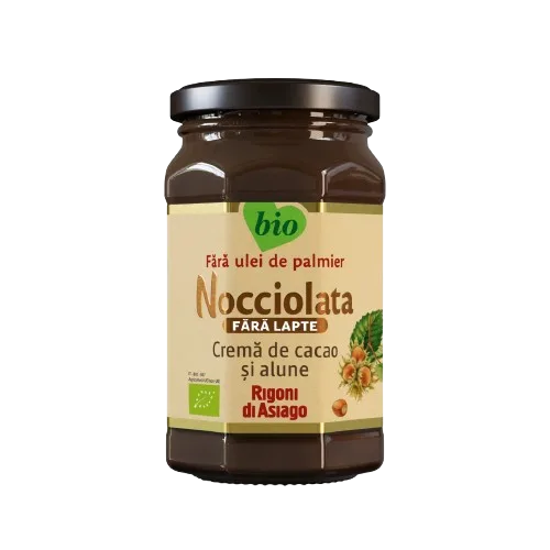 Crema bio cu cacao si alune de padure fara lapte Nocciolata, 250g, Rigoni di Asiago — preț și oferte