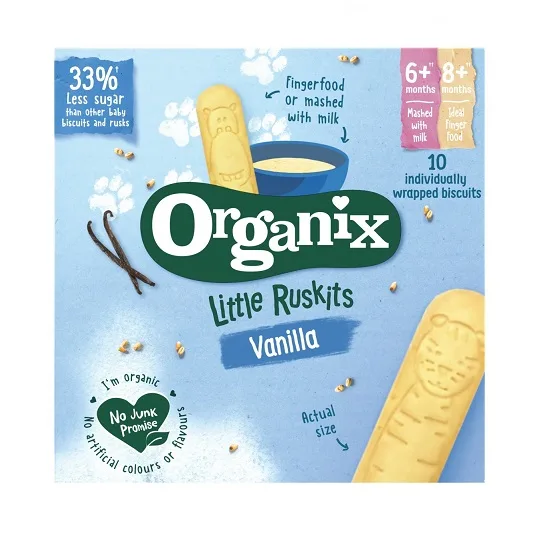 Biscuti bio cu vanilie pentru sugari Little Ruskits +6 luni, 60g, Organix — preț și oferte