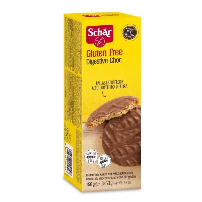 Biscuiti digestivi cu ciocolata fara gluten, 150g, Schar — preț și oferte