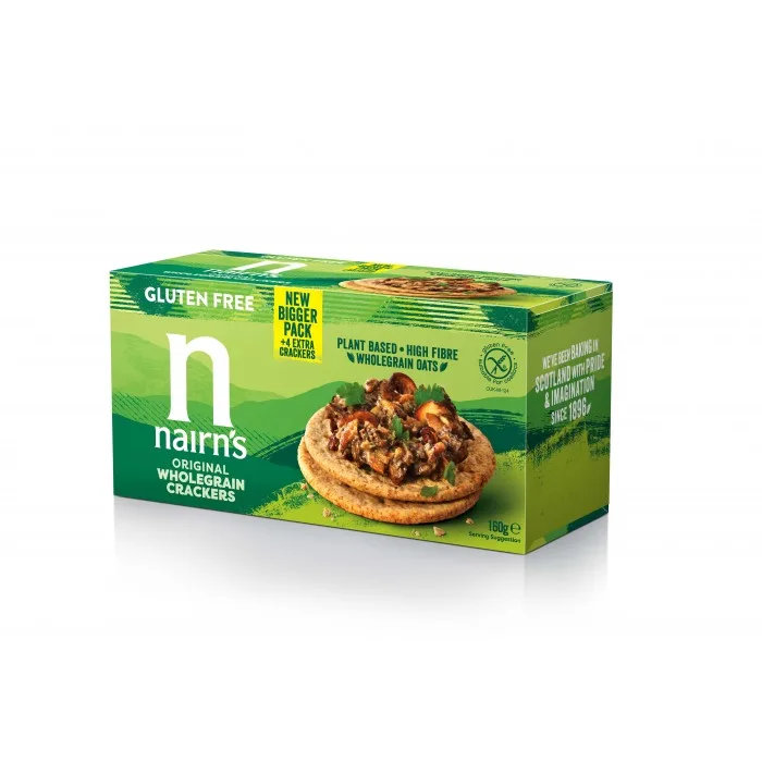 Biscuiti crackers fara gluten din ovaz integral, 160g, Nairn's — preț și oferte