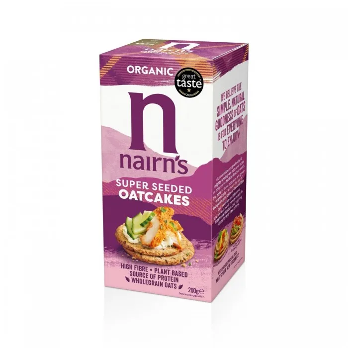 Painici organice din ovaz integral cu seminte de chia, 200g, Nairn's — preț și oferte