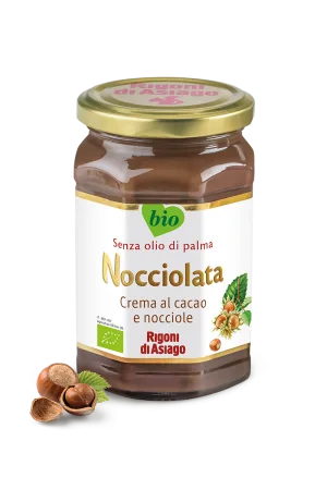 Crema bio cu alune si cacao de alune de padure cu lapte Nocciolata, 250g, Rigoni di Asiago