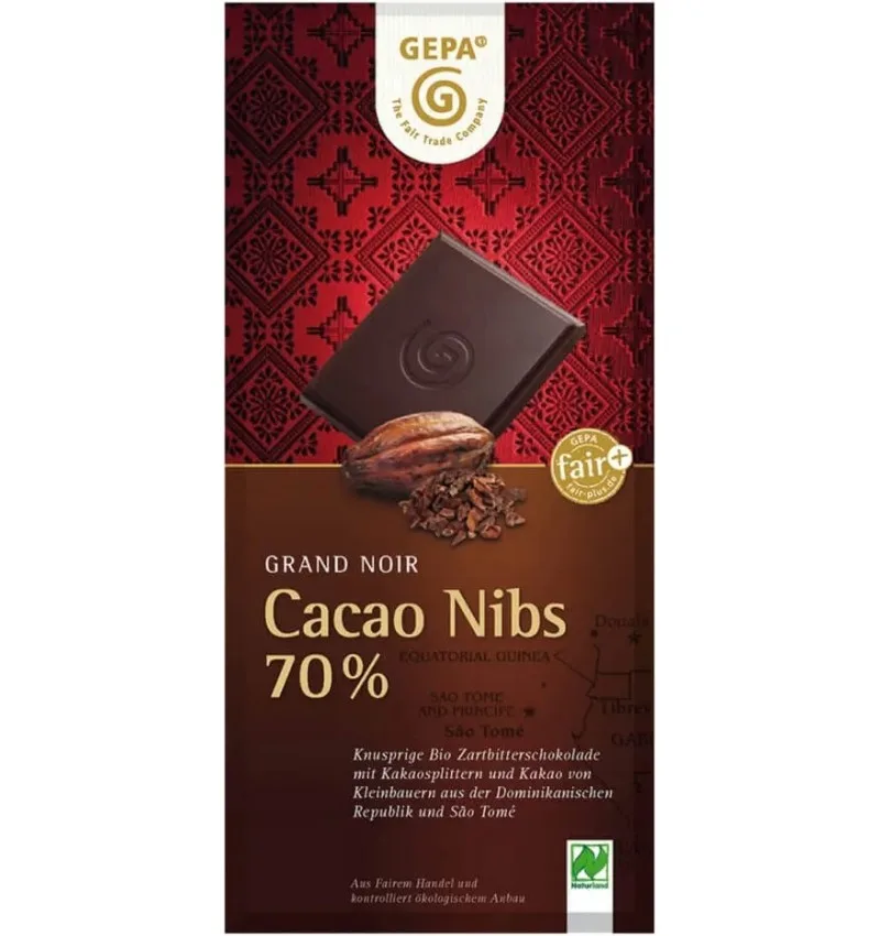 Ciocolata amaruie cu 70% cacao, 100g, Gepa — preț și oferte