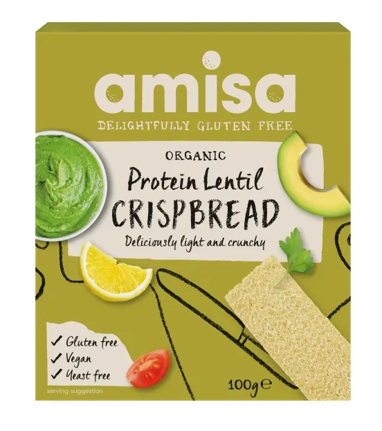 Crispbread cu linte fara gluten Bio, 120g, Amisa — preț și oferte