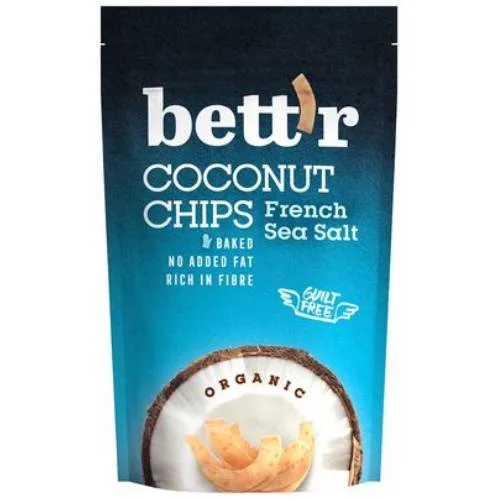 Chips de cocos cu sare de mare fara gluten Bio, 70g, Bettr — preț și oferte
