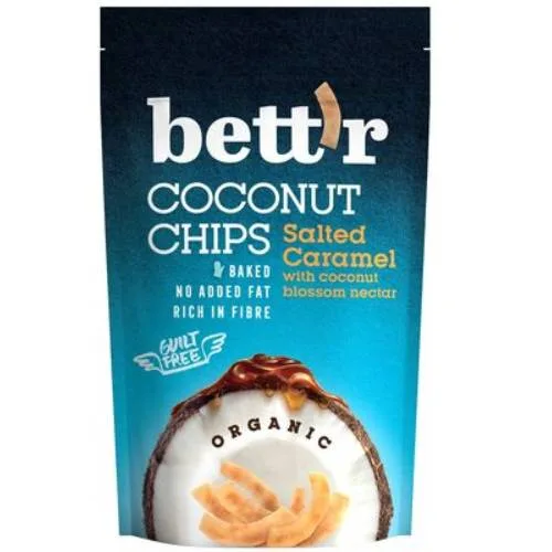 Chips de cocos cu caramel sarat fara gluten Bio, 70g, Bettr — preț și oferte
