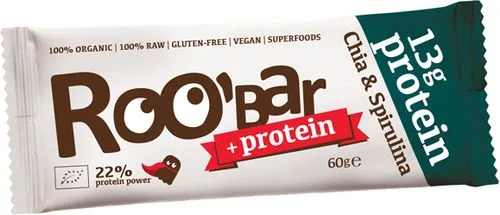 Baton proteic cu chia si spirulina raw Bio, 60g, Roobar — preț și oferte