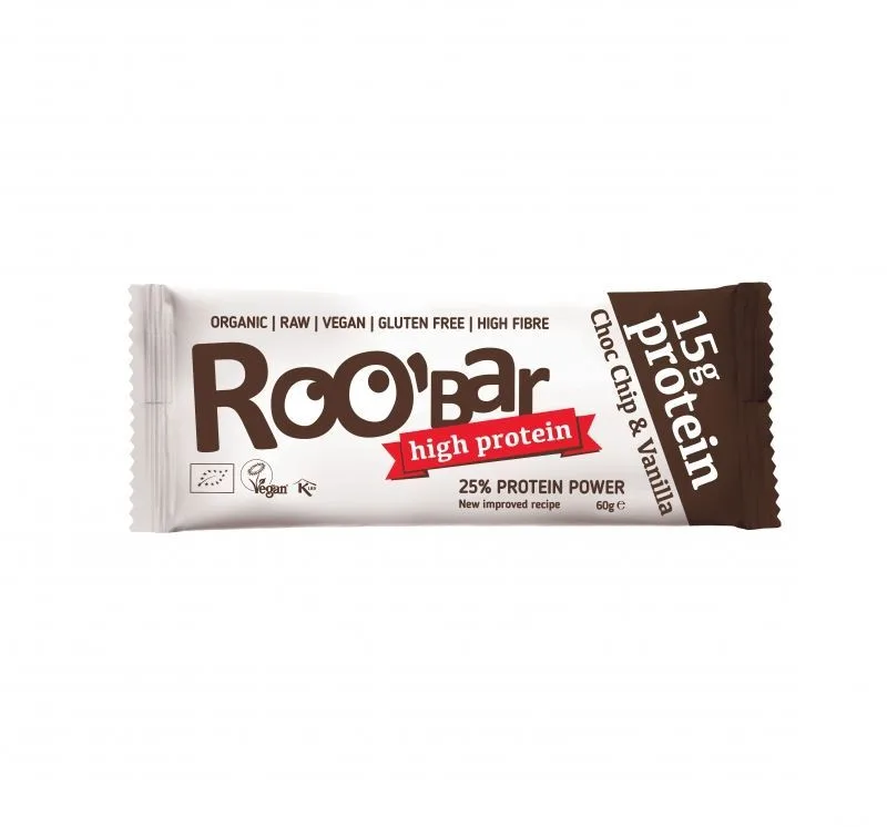 Baton proteic cu vanilie si ciocolata raw Bio, 60g, Roobar — preț și oferte