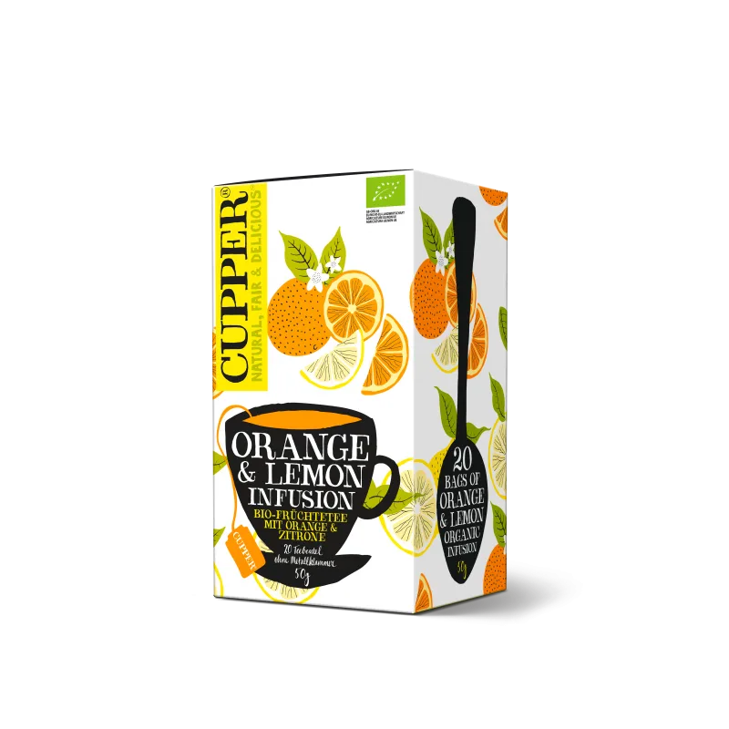 Ceai infuzie de portocala si lamaie, 20 plicuri, Cupper — preț și oferte