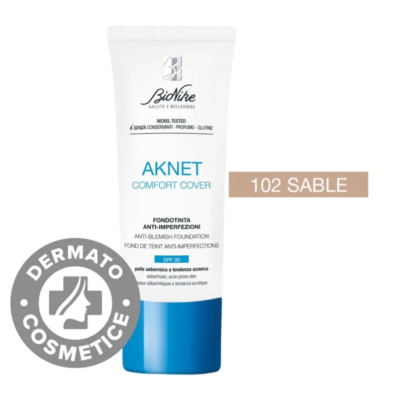Fond de ten pentru tenul acneic Aknet Comfort Cover 102 Sable, 30ml, Bionike — preț și oferte