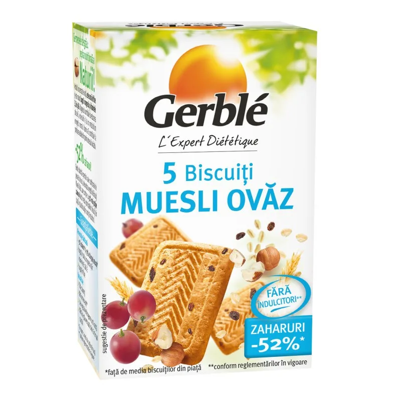 Biscuiti minipack cu musli si ovaz, 72.5g, Gerble Expert Dietetic — preț și oferte