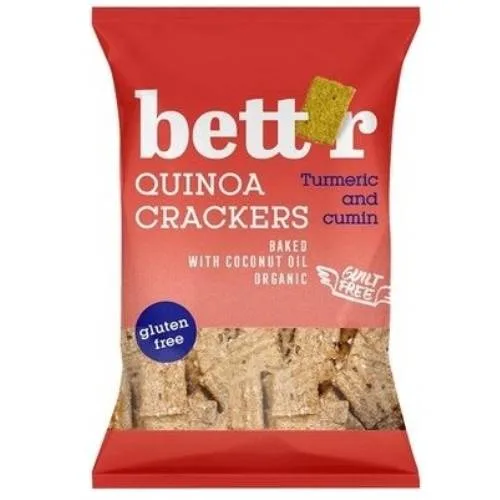 Crackers din quinoa cu turmeric fara gluten Bio, 100g, Bettr — preț și oferte
