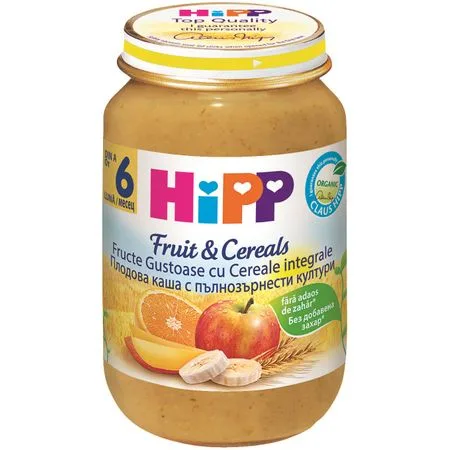 Fructe gustoase cu cereale integrale, incepand de la 6 luni, 190 g, HiPP — preț și oferte
