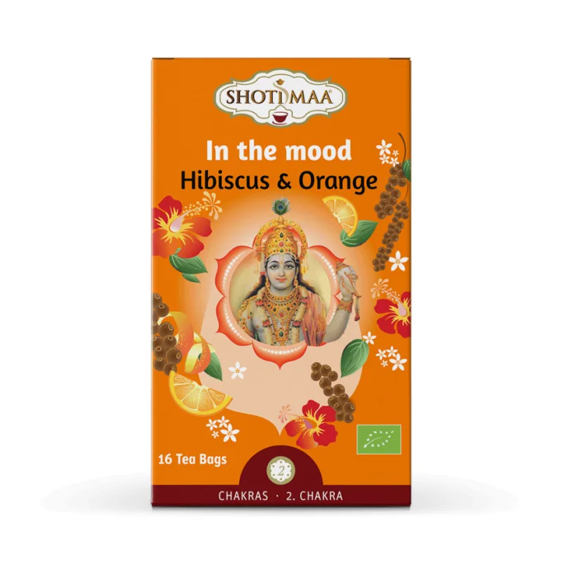 Ceai cu hibiscus si portocale Chakras In the mood Bio, 16 plicuri, Shoti Maa — preț și oferte
